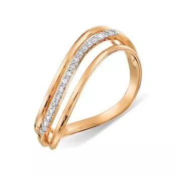 Кольцо с фианитами Линии Любви