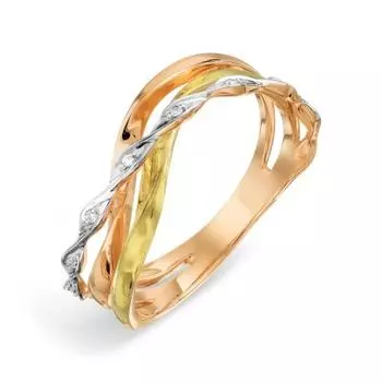 Кольцо с фианитами Линии Любви