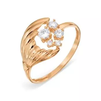 Кольцо с фианитами Линии Любви