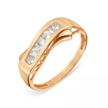 Кольцо с фианитами Линии Любви