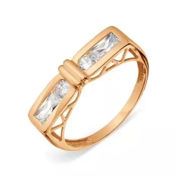 Кольцо с фианитами Линии Любви