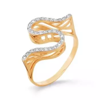 Кольцо с фианитами Линии Любви