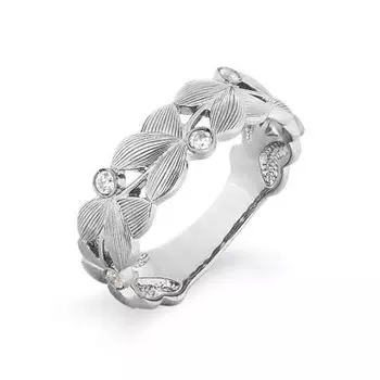 Кольцо с фианитами Линии Любви