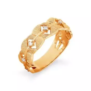 Кольцо с фианитами Линии Любви