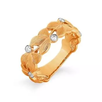 Кольцо с фианитами Линии Любви