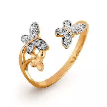 Кольцо с фианитами Линии Любви