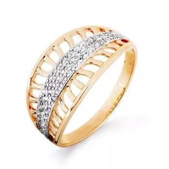 Кольцо с фианитами Линии Любви