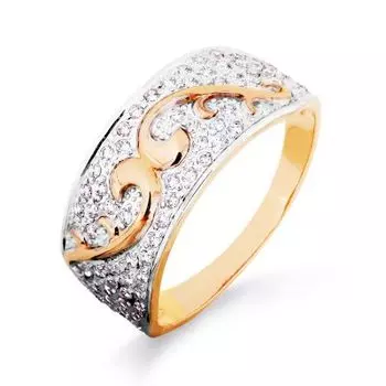 Кольцо с фианитами Линии Любви