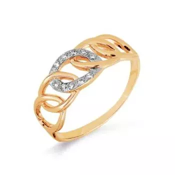 Кольцо с фианитами Линии Любви