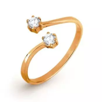 Кольцо с фианитами Линии Любви