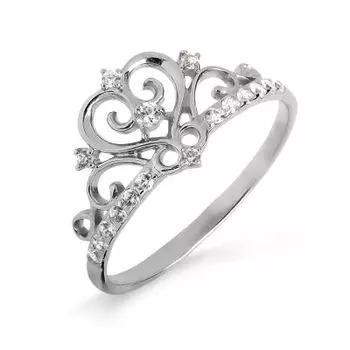Кольцо с фианитами Линии Любви
