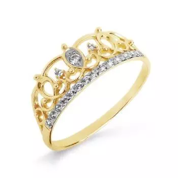 Кольцо с фианитами Линии Любви