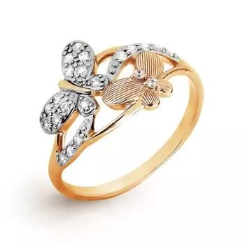 Кольцо с фианитами Линии Любви