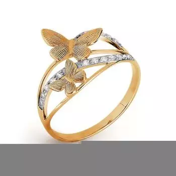 Кольцо с фианитами Линии Любви