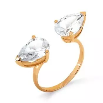 Кольцо с фианитами Линии Любви