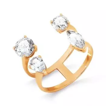 Кольцо с фианитами Линии Любви