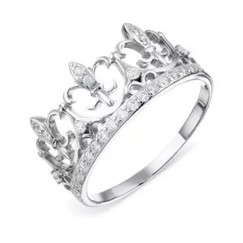 Кольцо с фианитами Линии Любви
