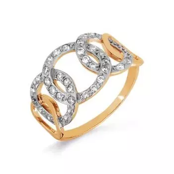 Кольцо с фианитами Линии Любви