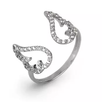 Кольцо с фианитами Линии Любви