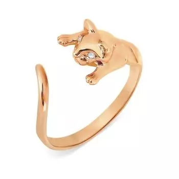 Кольцо с фианитами Линии Любви