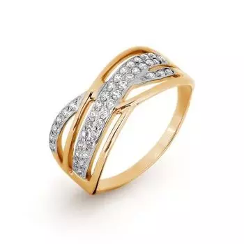 Кольцо с фианитами Линии Любви