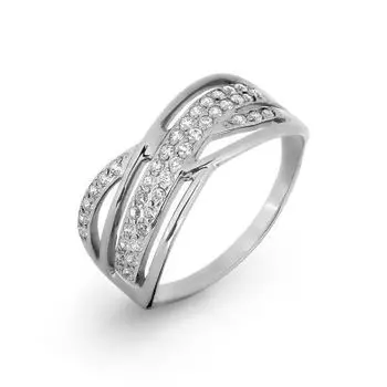 Кольцо с фианитами Линии Любви