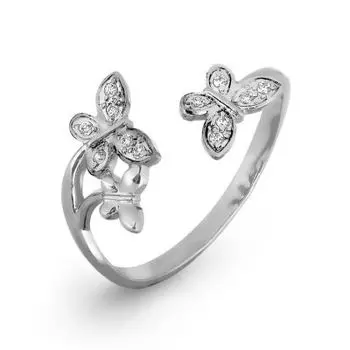 Кольцо с фианитами Линии Любви