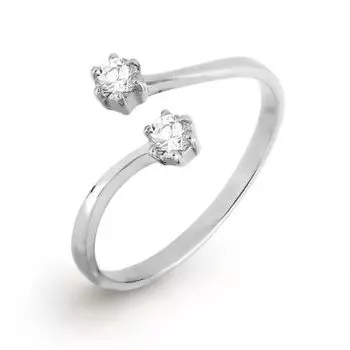 Кольцо с фианитами Линии Любви