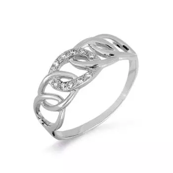 Кольцо с фианитами Линии Любви