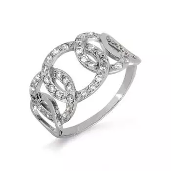 Кольцо с фианитами Линии Любви