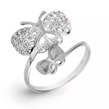 Кольцо с фианитами Линии Любви