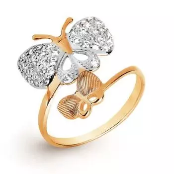 Кольцо с фианитами Линии Любви