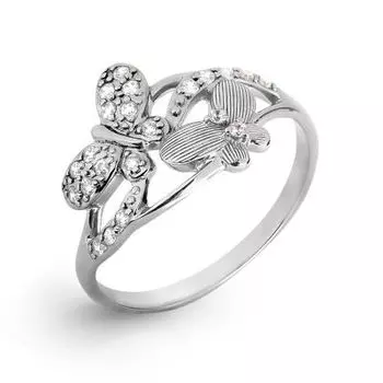 Кольцо с фианитами Линии Любви