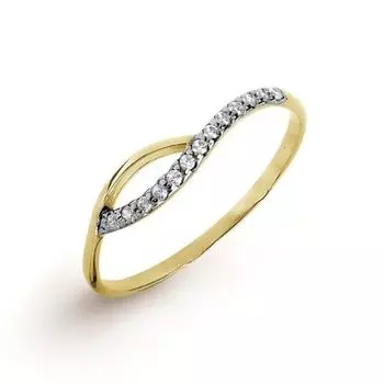 Кольцо с фианитами Линии Любви