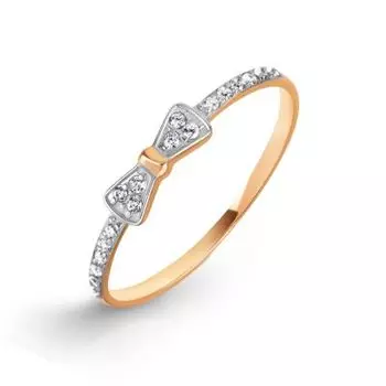 Кольцо с фианитами Линии Любви