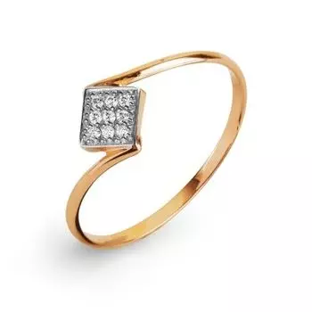 Кольцо с фианитами Линии Любви