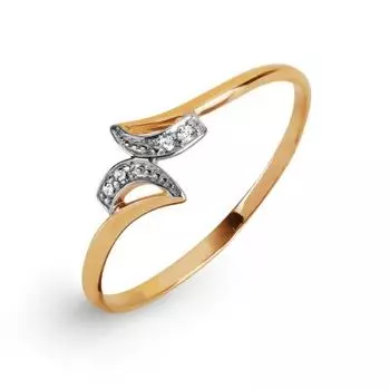 Кольцо с фианитами Линии Любви