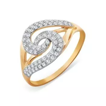 Кольцо с фианитами Линии Любви