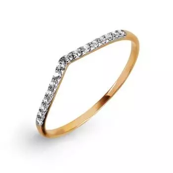 Кольцо с фианитами Линии Любви