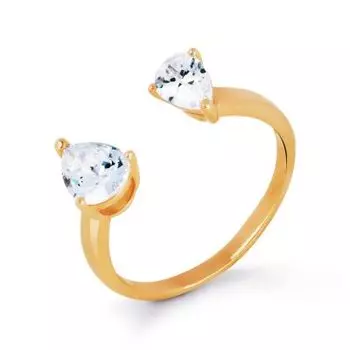 Кольцо с фианитами Линии Любви