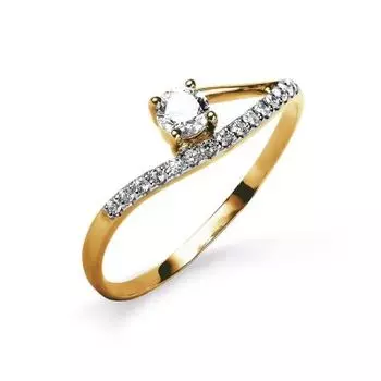 Кольцо с фианитами Линии Любви