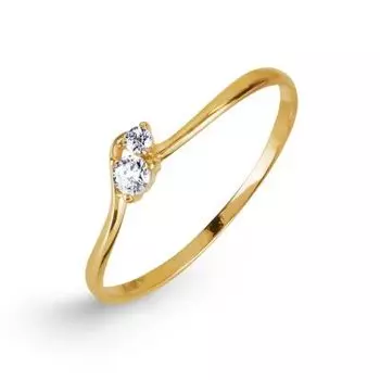 Кольцо с фианитами Линии Любви