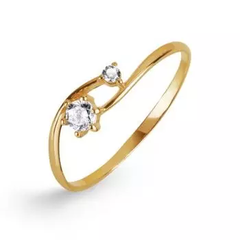 Кольцо с фианитами Линии Любви