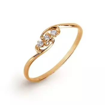 Кольцо с фианитами Линии Любви