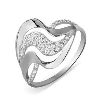 Кольцо с фианитами Линии Любви