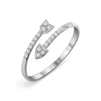 Кольцо с фианитами Линии Любви