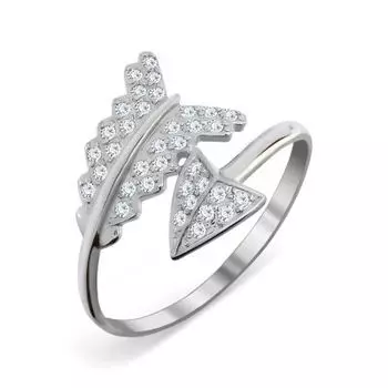 Кольцо с фианитами Линии Любви