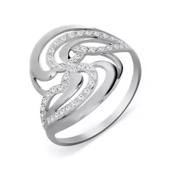 Кольцо с фианитами Линии Любви