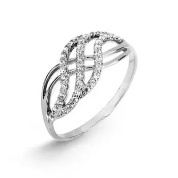 Кольцо с фианитами Линии Любви