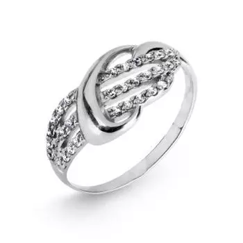 Кольцо с фианитами Линии Любви